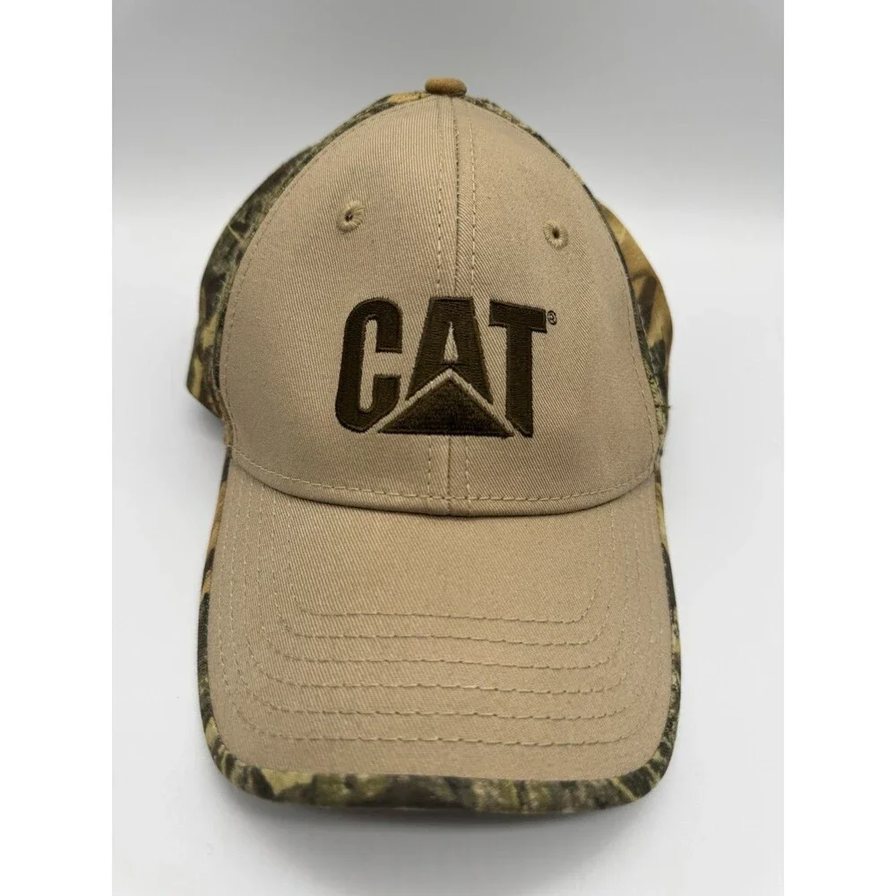 CAT Strapback Baseball Cap Multicolor OS Adjustable Camouflage Vented Holes